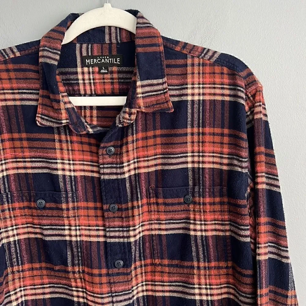 J Crew Men’s L flannel shirt Fall Cozy Autumn casual